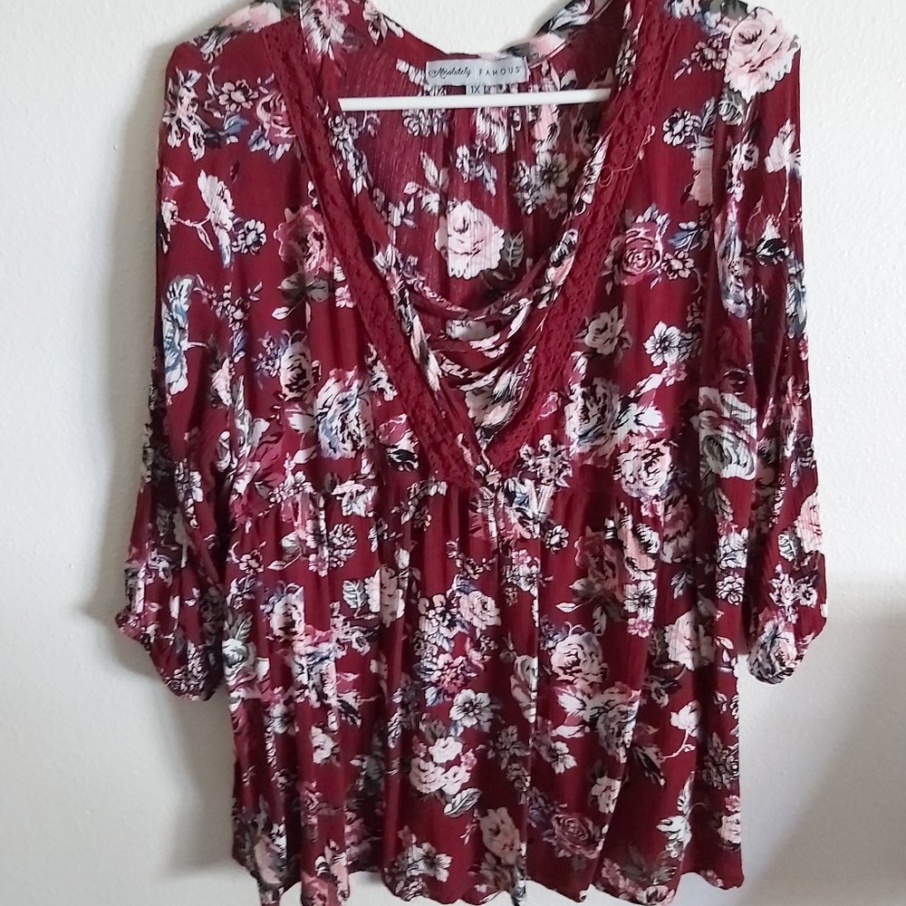 Absolutely Famous Multi Color Floral Blouse